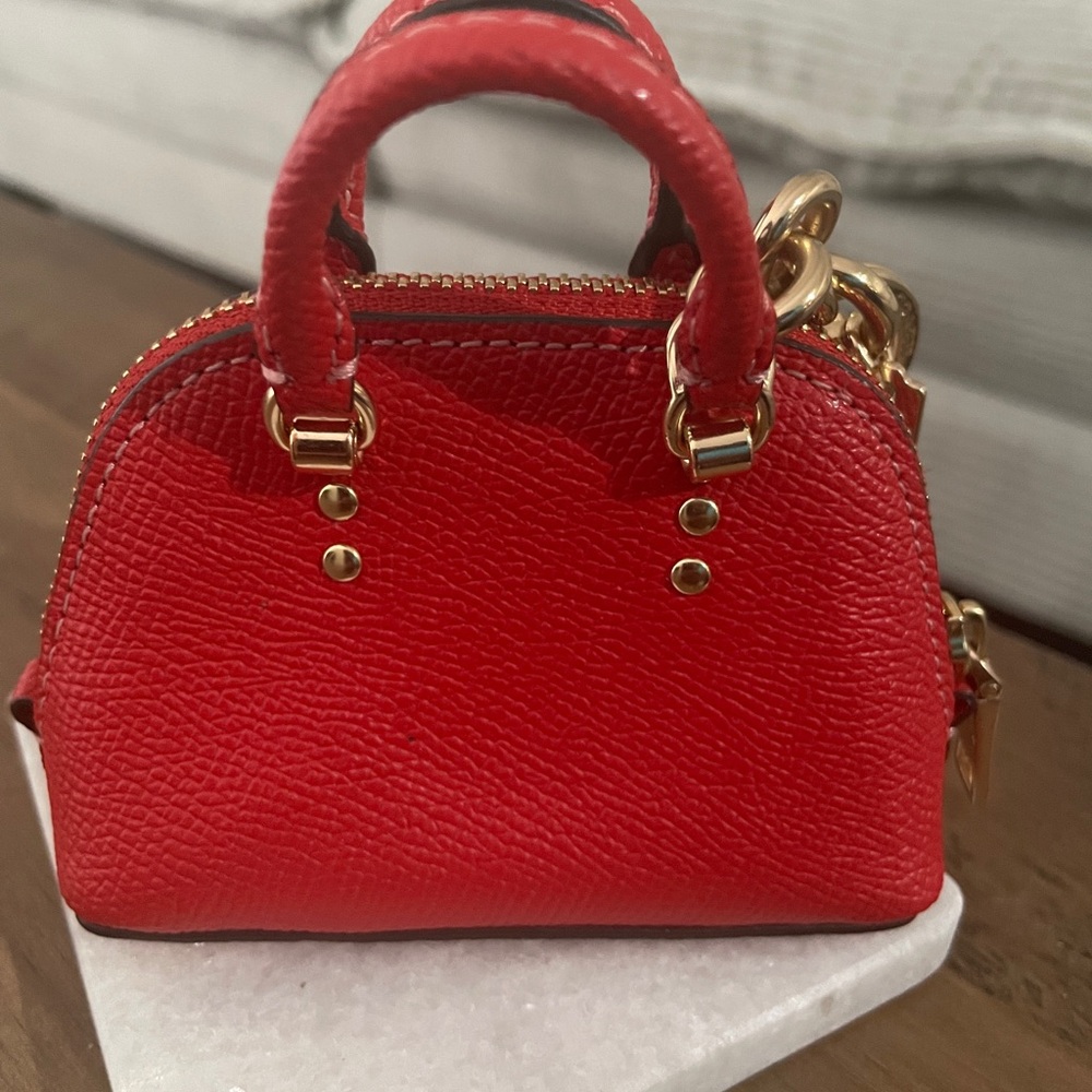 Coach Katy Satchel Keychain in Miami Red - Picture 2 of 7